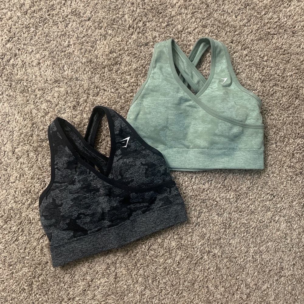 (2) Camo Crossover Sports Bras